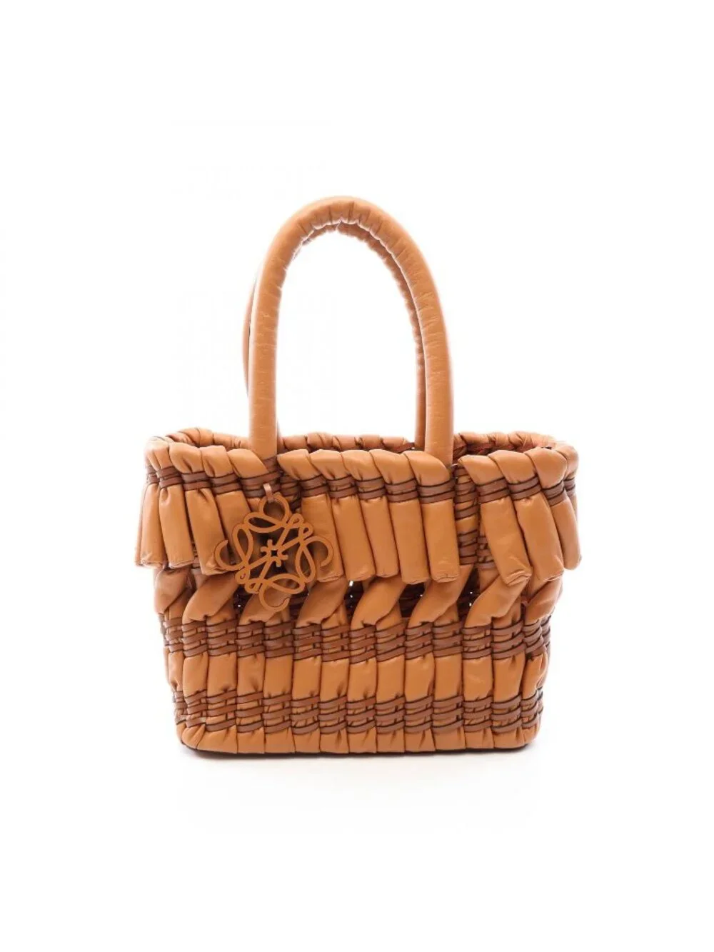 Loewe Tote Bag Tubular Basket Brown Leather